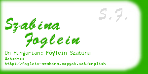 szabina foglein business card